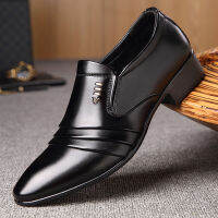 NEW Luxury Brand PU Leather Fashion Men Business Dress Loafers Pointy Black Shoes Oxford Breathable Formal Wedding Shoes