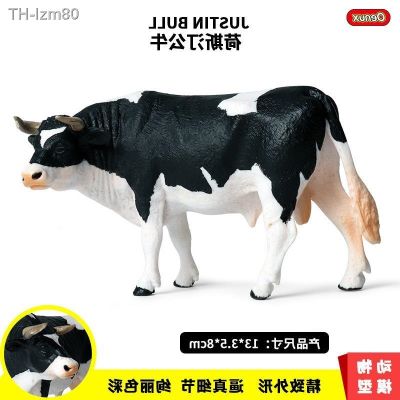 🎁สัตว์จำลอง Childrens cognitive early childhood toy cow simulation solid static animal decorative furnishing articles poultry grazing cows