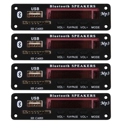 4X Dc 5V/12V Bluetooth 5.0 Audio Decoder Board Audio Module USB Aux SD Fm Radio Lossless