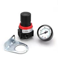 AR2000 G1/4 Pneumatic Mini Air Pressure Relief Control Compressor Regulator Treatment Units Valve with Gauge 4MM-16MM Fitting