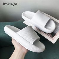 Men Summer Slippers Thick Platform Slippers Beach Eva Soft Sole Slide Sandals Leisure Men Ladies Indoor Bathroom Anti-Slip Shoes House Slippers