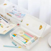 Transparent Pencil Case Versatile Storage Organizer for Students Spacious Stationery Box for Boys Girls Heavy Duty Pen Pencil
