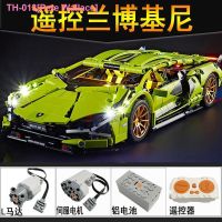 △✇ Pete Wallace Compatible with lego lamborghini blocks car remote control racing car model boys assembled educational toys puzzle