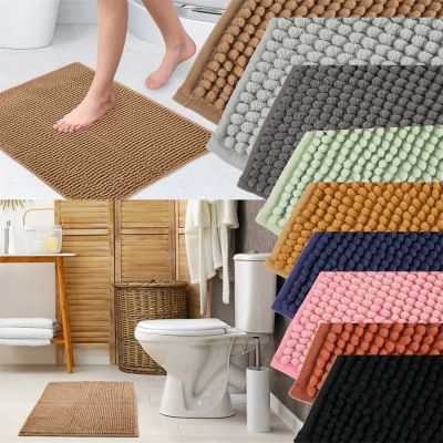 ✹❉ Bathroom Toilet Door Absorbent Floor Mat Chenille Super Soft Carpet Bedroom Non-Slip Pad Bath Rug Bathroom Mat Machine Washable