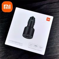 ต้นฉบับเหมาะสำหรับ Xiaomi 100W ที่ชาร์จแบตในรถชาร์จอย่างเร็วช่องเสียบ USB 2ช่อง Mi ที่ชาร์จแบตในรถ USB-A USB-C คู่เอาท์พุทไฟ LED พร้อมสาย5A