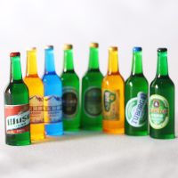 【YF】﹊◈  4Pcs 1:12 Dollhouse Miniature Beer Wine Drink Bottle Food Room Accessories