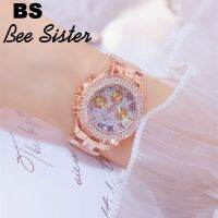 BS Bee นาฬิกาข้อมือผู้หญิงหรูหรา Rhinestone