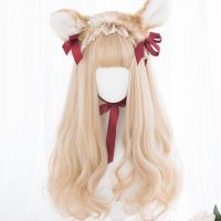 CosplaySalon 70CM Lolita Long Wavy Mix Beige Blonde Ombre Bangs Cute Party Prom Fancy Synthetic Heat Resistant Cosplay Wig Gift ของขวัญ