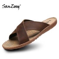 【CC】✺☼❉  Men Leather Slippers Slides Outdoor Italian Designer Classic 2021 New Dropshipping