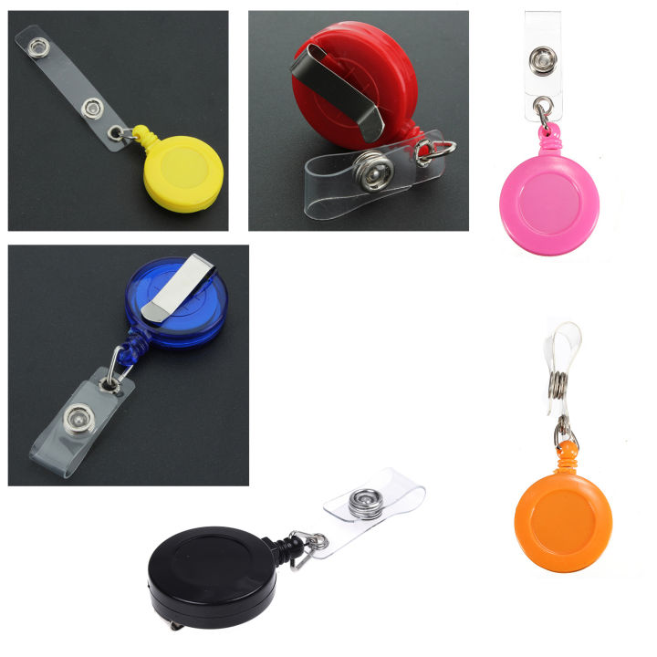 recoil-retractable-yo-yo-key-ring-pull-chain-belt-clip-id-card-holder-ski-pass