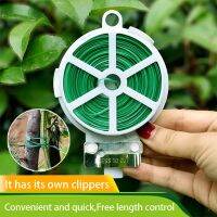 【YD】 1Pc Twist Tie Plastic Reel Wire Spool Roll Cutter Climbing Vines Ligature Multifuncational Sturdy String 20/30/50m