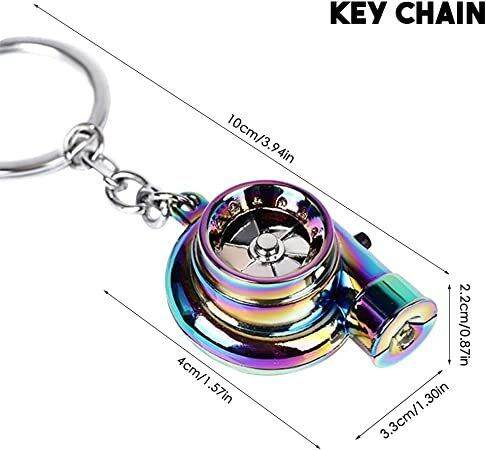 Car Metal Keyring Sound Turbo Key Sleeve Bearing Spinning Model Turbine 