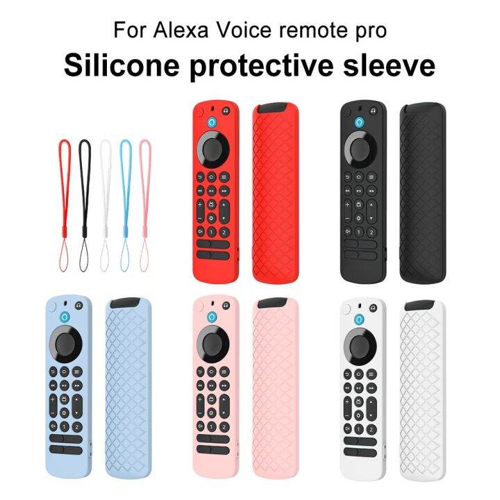 remote-control-cover-protector-silicone-protective-case-shockproof-with-lanyard-accessories-for-amazon-alexa-voice-remote-pro