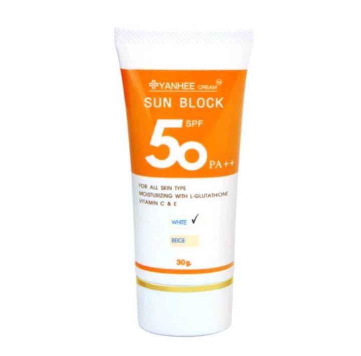 ครีมกันแดด-ยันฮีครีมซันบล็อก-spf-50-pa-ครีมกันแดด-2-in-1-ปกป้องผิวจากแสงแดดและบำรุงผิวไปในตัว-ขนาด30กรัม-สินค้าพร้อมส่ง