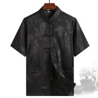 chinese new year Traditional Chinese Men Shirt Tops Male Stand Collar Kung Fu Clothes tang suit man hanfu blouse tai chi wushu