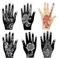 10PCS Self-Adhesive Reusable Henna Tattoo Stencils,mehndi อินเดียชั่วคราวรอยสักสำหรับ Body Art ภาพวาด 5 คู่-GHKUG STORE