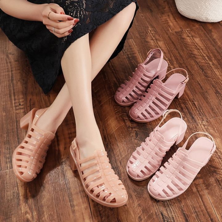 ขายดีที่สุด-ioztt2023-koovan-women-39-s-sandals-2021-new-heels-transparent-plastic-slippers-beach-shoes