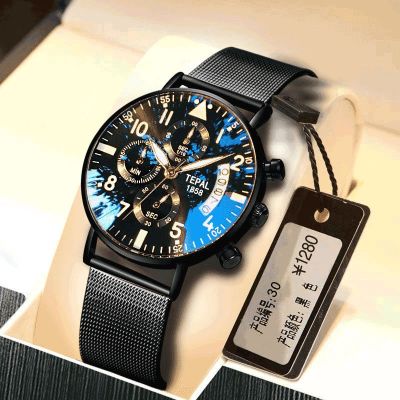 【Hot seller】 mens handsome 2023 waterproof watch ins high-value student high-end fashion quartz