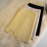 COD ●▼ The Neonatal Shop34uilk9iy New womens office high waist single breasted A-shaped irregular short skirt large student belt safety pants short skirt