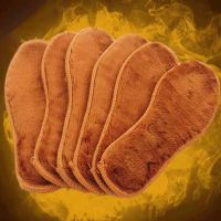 1 Pair Winter Thick Warm Fur Plush Insole Bamboo Charcoal Anti Odor Shoes Pad Warm Fluffy Fleece Wool Replacement Insoles