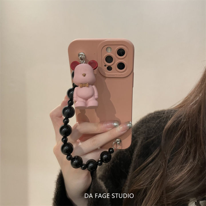 ถั่วแดงผงหมีเปลือกโทรศัพท์มือถือสำหรับ-iphonexr-สไตล์ที่เรียบง่ายสีทึบกรณีโทรศัพท์มือถือสำหรับ-iphone12-จี้โทรศัพท์มือถือสำหรับ-iphone11-เปลือกโทรศัพท์มือถือสำหรับ-iphonexsmax-เปลือกโทรศัพท์มือถือสำหร