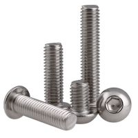 20pcs Stainless steel round head hex socket screws M8*10/12/14/16/18/20/25/30/35-55 mm Round head bolts mushroom head bolt Nails Screws  Fasteners