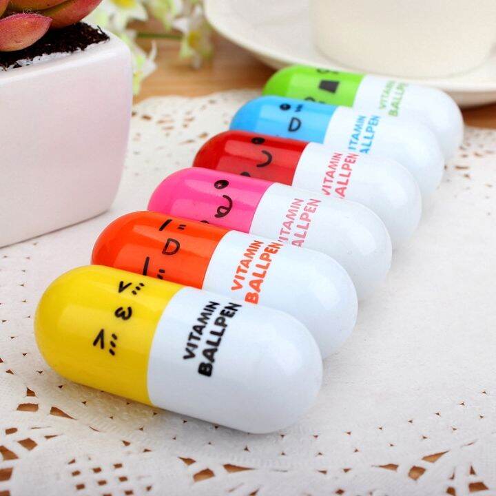 flash-sale-korea-cartoon-pill-capsule-pen-retractable-pen-creative-ballpoint-pen-student-children-gift