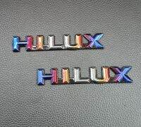 1คู่ HILUX สีไทเทเนียมเงิน  โลโก้ไฮลักษ ติดข้างแก้ม  สีทอง-ดำ โตโยต้า HILUX MIGHTY-X LN 85-111 SR-5 1989-1998