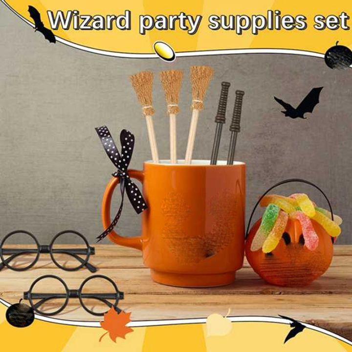 40pcs-set-wand-pencils-tattoo-stickers-broom-and-glasses-wizard-party-favors-wizard-wands-theme-party-supplies