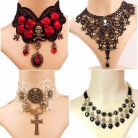 【CC】 Fashion Tassel Punk Gothic Choker Necklace Rhinestone Charms Pendant Wedding