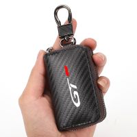 ❄☸┅ For Peugeot GT GTI GTLINE 206 208 307 308 2008 3008 106 108 Car Accessories Carbon Fiber Car Key Case Men Ladies Key Storage Bag