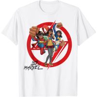 เสื้อยืดโอเวอร์ไซส์นักรบแห่งความลับ Marvel Slow Rising Ms. เสื้อยืด พิมพ์ลาย Marvel Symbol Collage สําหรับผู้ใหญ่S-4XL  J2OS