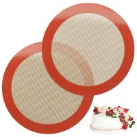 LMETJMA Round Silicone Baking Mats Easy Clean Non-Stick Food Grade Reusable Baking Mats For Oven Macarons Cookies JT27