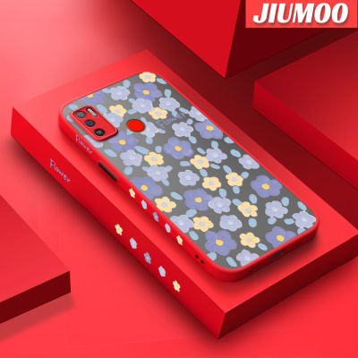 เคส JIUMOO สำหรับ Tecno Spark 5 Air Spark 6 Air KE6จิตรกรรมภาพการ์ตูนดอกไม้ดีไซน์ใหม่ฝ้าซิลิโคนเคสนิ่มใส่โทรศัพท์แข็งเคสกันกระแทกคลุมทั้งหมดเคสป้องกันเลนส์กล้อง