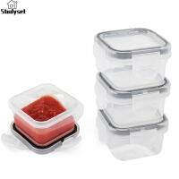 Studyset IN stock 4pcs 60ml Mini Sauce Box Reusable Leak-proof Dishwasher Safe Condiment Containers With Lid For Picnic Travel