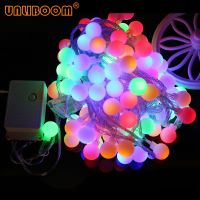 ♀ Holiday Lamp string USB 1.5M 3M 6M 10M Fairy Garland Ball LED String Light Battery Operated Christmas Wedding Party 220V EU Plug