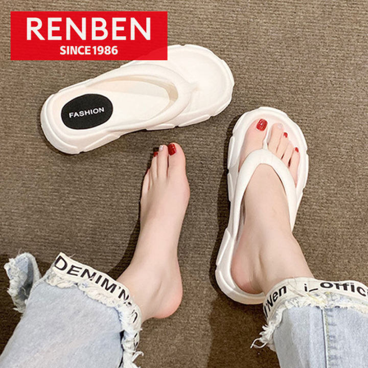 renben-รองเท้าแตะพื้นหนาสำหรับใส่นอกบ้าน-รองเท้าแตะชายหาดพื้นหนากันลื่น