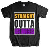 Mens luxury cotton T shirt STRAIGHT OUTTA LOS ANGELES LA LAKERS BASKETBALLER PURPLE GOLD MAMBA uni tee-shirt women top tees