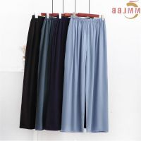 COD SDFGERTERT Ready Stock Men Modal Cotton pant pocket Wide Leg Pant Korean 2022 fashion Elasticity trousers Casual plain long pants Loose straight Pants