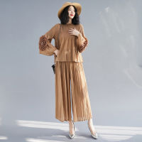 ร้อน, ร้อน★Womens Pleated New Bubble Sleeve Top Casual Pleated T-shirt