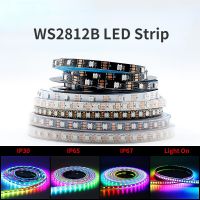 DC5V WS2812B Led Strip 30/60/74/96/144 leds/m WS2812 Black/White PCB IP30/65/67 Smart RGB Led Light 1m/2m/3m/4m/5m