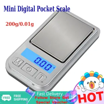 on Balance 200g X 0.01g Professional Digital LCD Mini Table Top Pocket Scale  for sale online