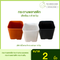 กระถางพลาสติกสี่เหลี่ยม2นิ้ว 3สี 30ใบ