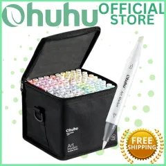 Ohuhu Pastel Markers, Ohuhu 48 Colors Alcohol Brush Markers Double Tipped  Brush & Chisel Sketch Marker, Artist Art Markers Adults' Coloring  Illustration, 1 Colorless Alcohol Markers Blender Included 