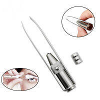 MUS Stainless Steel Eyebrow Tweezers With LED Light Hair Removal Make Up Tool