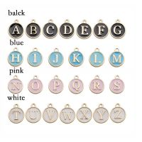 【YF】✘  10pcs Initial Alphabet Face Enamel Charms Pendants 12mm Jewelry Making