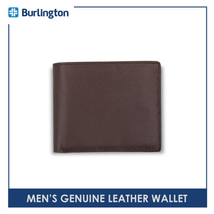 Burlington Men's Billfold Genuine Leather Wallet with Coin Pocket