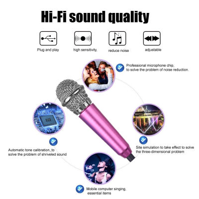 Mini K Karaoke Condenser Microphone Portable 3.5mm Stereo Studio Speech Mic
