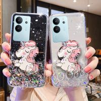 2023ปลอกโทรศัพท์มือถือใหม่สำหรับ VIVOV29 VIVO V29 5G เคสนิ่มรูปดาวยูนิคอร์นการ์ตูนน่ารักพร้อมขาตั้งเคสโทรศัพท์เคส TPU ที่ต้้ง