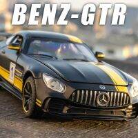 1/24 Benz Gtr รถโลหะผสมกีฬาโมเดลโลหะรถของเล่นเหล็กหล่อของเด็กการจำลองเสียงและไฟของขวัญสำหรับเด็กผู้ชาย